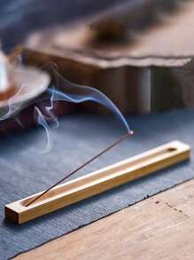 1pc Creative Incense Holder Bamboo Incense Board Incense Burner Gifts Birthday Graduation - Khaki - View 1