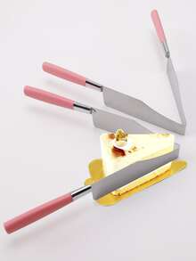 1pc Stainless Steel Cake Cutter, Creative Triangle Baking Cake Clip - Pink - View 6