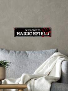 Putuo Decor 裝飾1入組恐怖電影路標,經典金屬牌匾復古錫墻面裝飾適合男人洞穴房間臥室俱樂部車庫,3,9X15.7英寸,歡迎至街標誌 - 彩色 - 查看 4