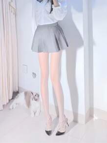 Ladies 8D Glossy Hip Lifting Base Socks One Pack - White - View 3