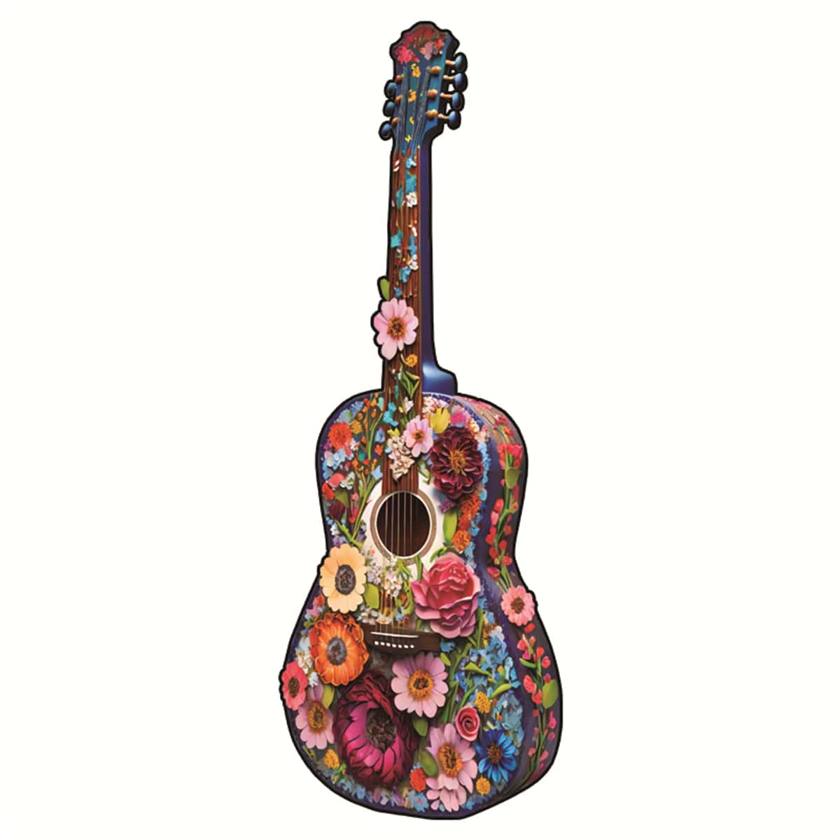 1set Asymmetric Wooden Guitar Jigsaw Puzzle With A3/A4 Size, Suitable For Parent-Child Interaction As A Gift - Ginger - View 1