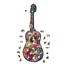 1set Asymmetric Wooden Guitar Jigsaw Puzzle With A3/A4 Size, Suitable For Parent-Child Interaction As A Gift - Ginger - View 3