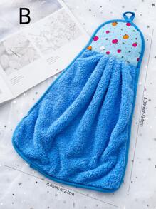 Coral Fleece Kitchen Cleaning Cloth, Bathroom Hand Dry Towel, Hanging Design (2 Packs)