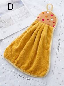 Coral Fleece Kitchen Cleaning Cloth, Bathroom Hand Dry Towel, Hanging Design (2 Packs)