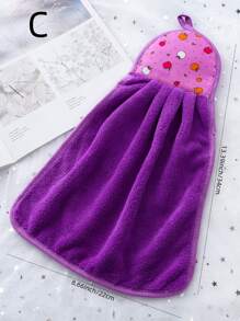 Coral Fleece Kitchen Cleaning Cloth, Bathroom Hand Dry Towel, Hanging Design (2 Packs)