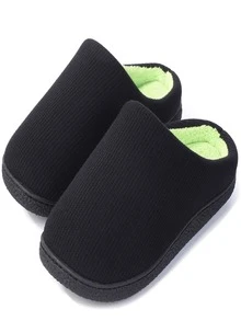 Women's Memory House Slippers Fuzzy Plush Lined Anti-Skid Slip On Bedroon Shoe  Ladies Slippers Indoor&Outdoor - 綠色 - 查看 1