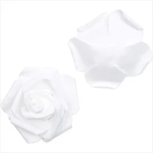 Stemless Foam Flowers, 3" Black and White Roses Artificial for DEcoor - Black - View 4