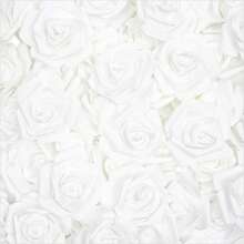 Stemless Foam Flowers, 3" Black and White Roses Artificial for DEcoor - Black - View 6