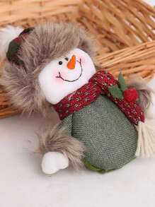 2入組雪人和老年人裝飾玩偶適用於聖誕,適用於窗戶展示,孩子們禮物和聖誕裝飾(手工產品,輕微不同)