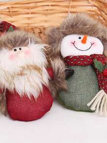 2入組雪人和老年人裝飾玩偶適用於聖誕,適用於窗戶展示,孩子們禮物和聖誕裝飾(手工產品,輕微不同)