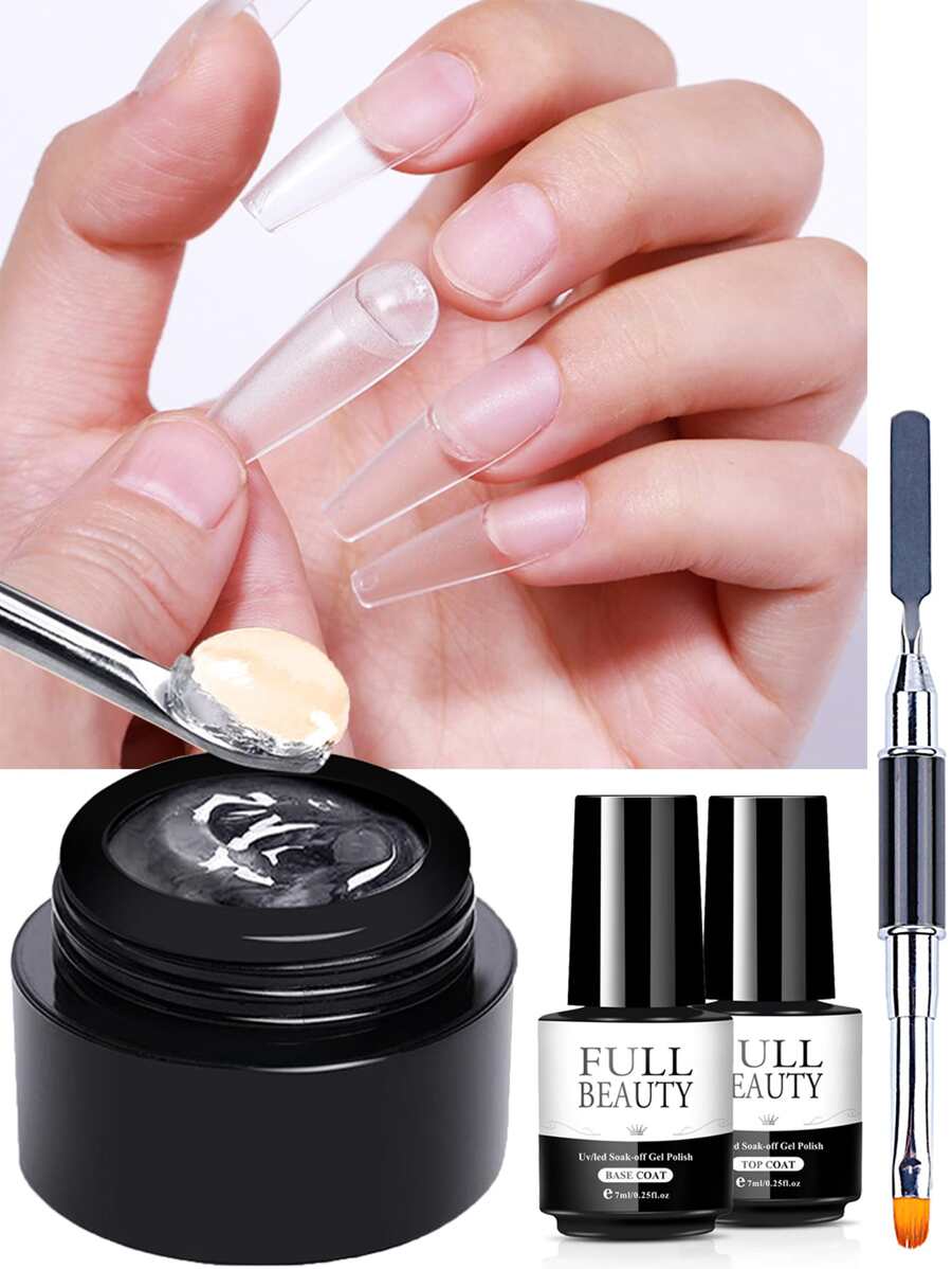 4pcs/set Solid Nail Tip Gel Press On Nail Extension Glue DIY Modeling