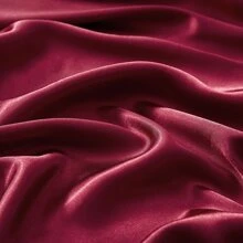 1pc Plain Satin Fitted Sheet, Silky-Like Soft Smooth Bottom Sheet For Bedroom - 酒紅色 - 查看 3