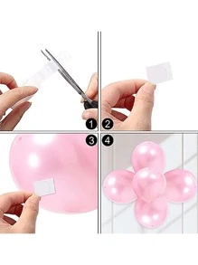 1/6/10/25 PCS 胶点透明气球胶（椭圆形胶点双面胶点胶带，适用于剪贴簿、派对、婚礼、气球装饰、圣诞节 - 白色 - 查看 7