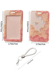 1入組花卉圖案徽章夾帶帶和創意便攜卡袖適用於學生和辦公室工人 - 彩色 - 查看 6