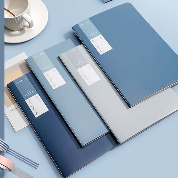 1pc Random Color Paper Spiral Notebook, Simple Business Thickened Notebook For Office