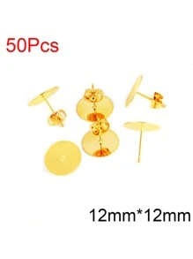 50-100 chiếc đinh tán khuyên tai bằng thép không gỉ có chốt cài kèm phụ kiện nút tai dùng để làm đồ trang sức DIY - Vàng - Xem 7