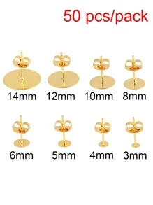 50-100 chiếc đinh tán khuyên tai bằng thép không gỉ có chốt cài kèm phụ kiện nút tai dùng để làm đồ trang sức DIY - Vàng - Xem 2