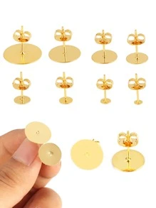 50-100 chiếc đinh tán khuyên tai bằng thép không gỉ có chốt cài kèm phụ kiện nút tai dùng để làm đồ trang sức DIY - Vàng - Xem 1
