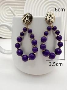 1pair Fashionable Blue Earrings - Purple - View 3