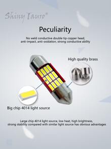 12led Car Light 31mm Dual-point Reading Light, Compass Decoder, Overhead Light, License Plate Light, Trunk Light Led Lamp 12v - White - View 3