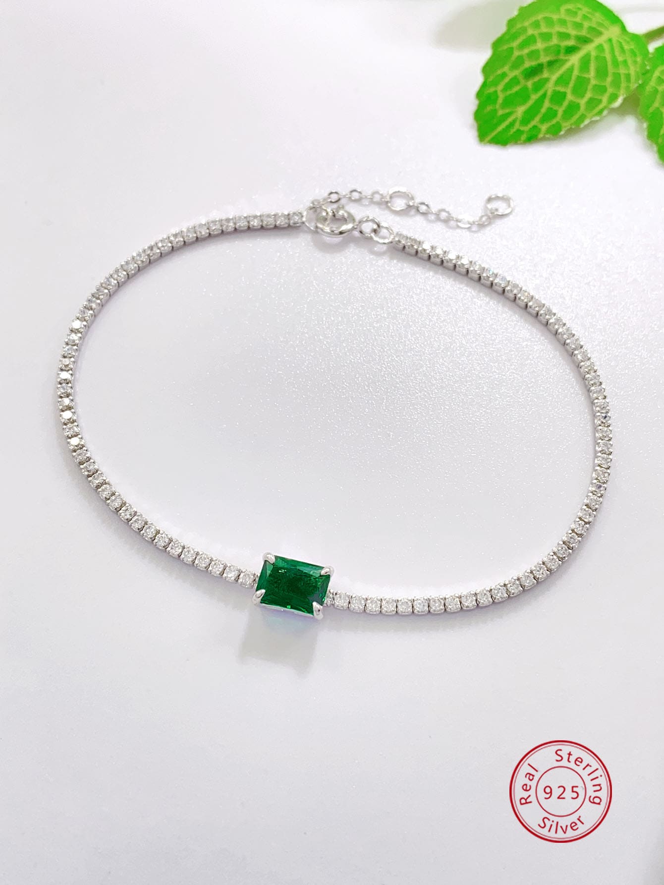 1 件優雅奢華風格 925 純銀和立方氧化鋯女士方形手鍊,派對珠寶萬聖節禮物