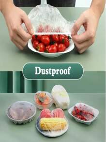 500pcs/300pcs/100pcs Stretch Length 36cm Multifunctional Cling Film Cover For Kitchen Fruit And Vegetable Preservation, Dust Prevention, Household Refrigerator Preservation Cover, Disposable Cling Bag