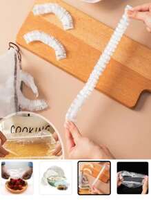 500pcs/300pcs/100pcs Stretch Length 36cm Multifunctional Cling Film Cover For Kitchen Fruit And Vegetable Preservation, Dust Prevention, Household Refrigerator Preservation Cover, Disposable Cling Bag