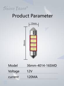 12led Car Light 31mm Dual Point Reading Light No-polarity Decoding Roof Light, License Plate Light, Trunk Light Led Lamp 12v - White - View 2