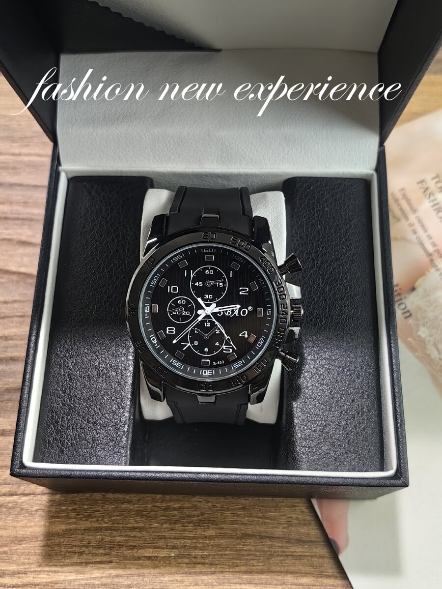 SBA0 Authentic Sbao Brand Sports Men's Wrist Watch, One Piece - Black - View 1