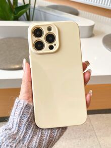 糖果色光面 Tpu 直邊手機殼,相容於 Iphone - 黃色 - 查看 2