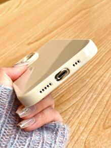 糖果色光面 Tpu 直邊手機殼,相容於 Iphone - 黃色 - 查看 5