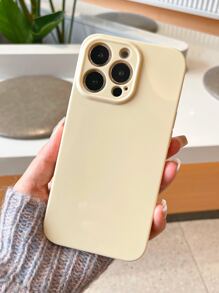 糖果色光面 Tpu 直邊手機殼,相容於 Iphone - 黃色 - 查看 1