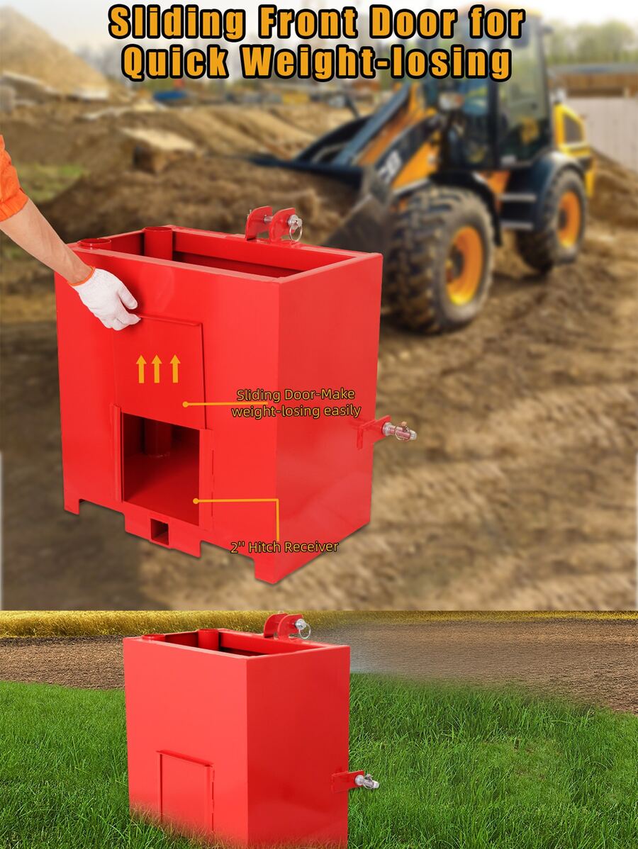 3 Point Ballast Box With 5cu.Ft Volume, 800lbs Capacity Hitch Ballast ...