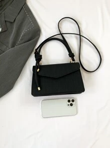 negro minimalista de moda vuelta Funda Bolso de mano - Negro - Ver 2