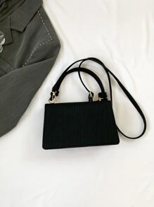 negro minimalista de moda vuelta Funda Bolso de mano - Negro - Ver 3