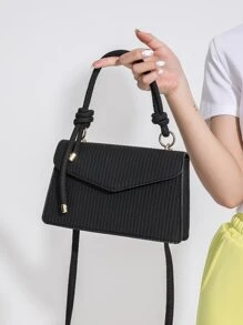 negro minimalista de moda vuelta Funda Bolso de mano - Negro - Ver 5