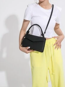 negro minimalista de moda vuelta Funda Bolso de mano - Negro - Ver 7