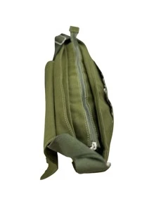Pasta estilo carteiro em lona para notebook - Verde Militar - Visão 4