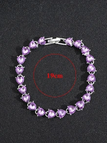 1 Miếng Rhinestone đầy đủ Trang trí pha lê Chữ số La Mã Thiết kế Vòng tay - Màu tím - Xem 2