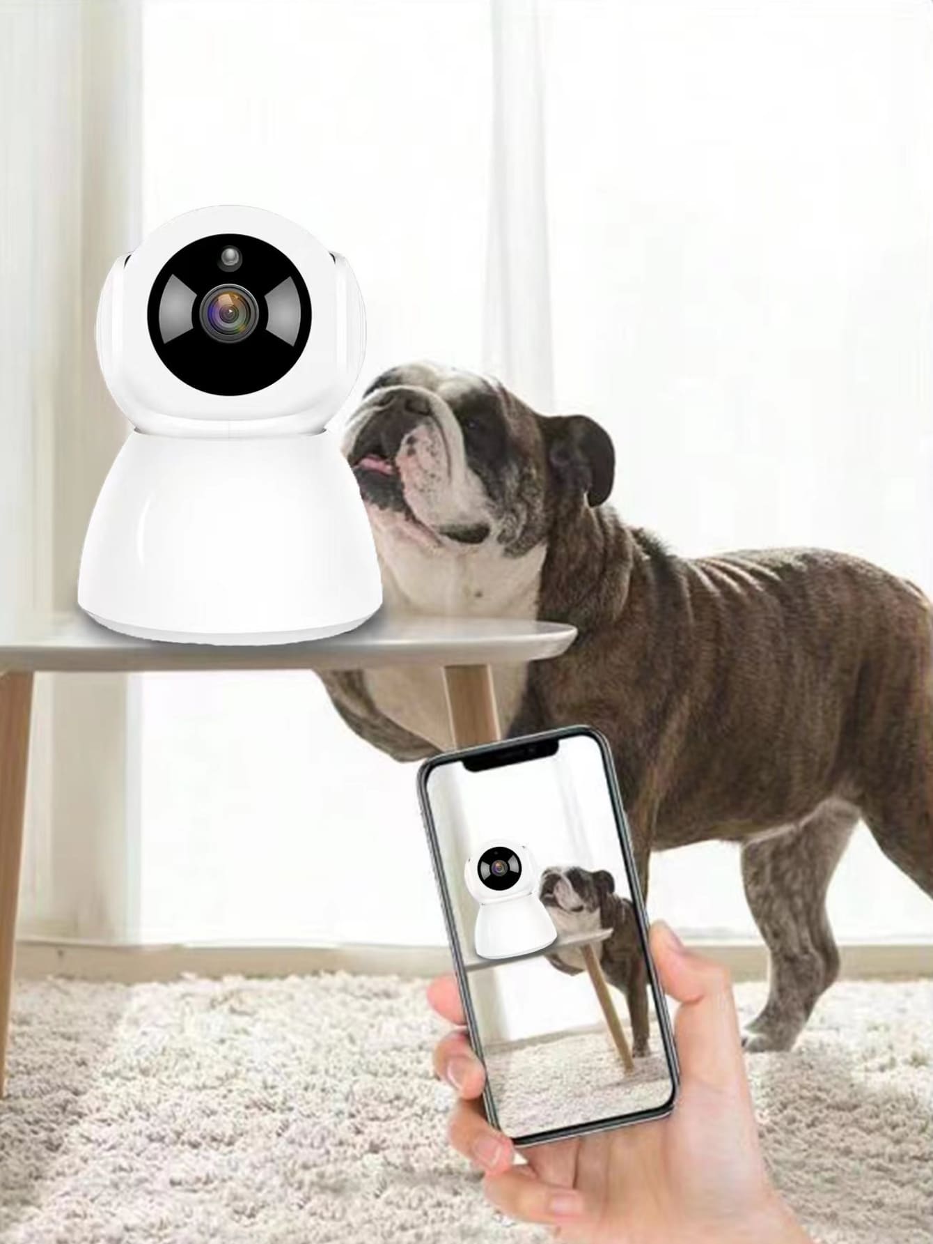 1pc Household Pet Camera For Dog And Cat For Home - Black and White - View 1