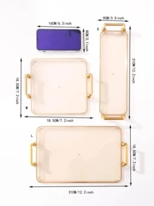 1 件 Ps 托盘，带现代手柄设计，厨房托盘，厨房，圣诞礼物 - 香檳色 - 查看 2