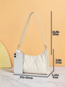 時尚幾何圖案腋下包單肩包、手拿包、手拿包簡約、經典、時髦皮革小包、方包、明星、女士、情侶旅行、工作和辦公室、舞會、聚會、週末假期、旅行度假必備品