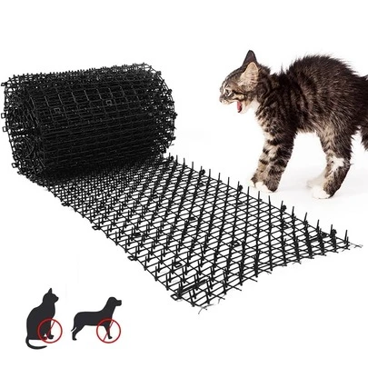 1 Roll 30*200cm Black Pp Material Cat Repellent Mat, Effective Cat & Dog Deterrent For Indoor/outdoor Potted Plants & Lawn Protection Mat
