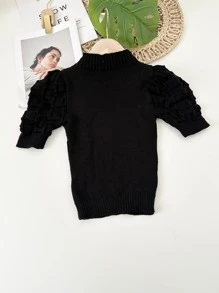 Women Knit Tops - 黑色 - 查看 6