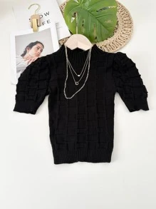 Women Knit Tops - 黑色 - 查看 5