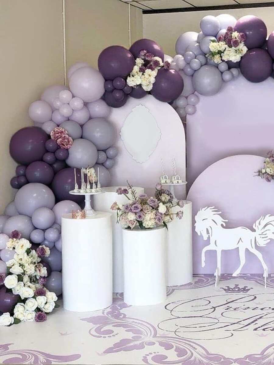 107pcs/87pcs/1pc Deep Purple Balloons, Double Stuffer Purple Balloon ...