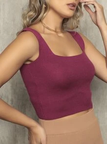 Women Knit Tops - Màu tím - Xem 3