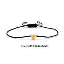 1 件时尚不锈钢心形字母手工编织手链女士情人节款