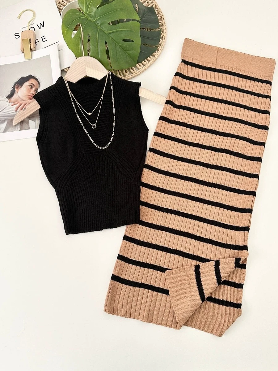 Women Sweater Co-ords - Camel - View 1