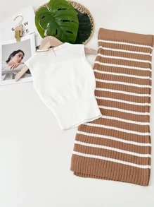 Women Sweater Co-ords - Khaki - View 2